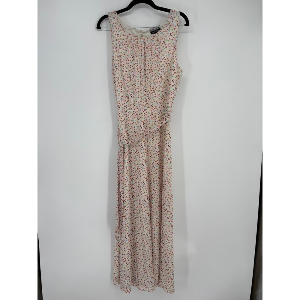 Allison Brittney Dress Womens Medium Confetti‎ Polka Dot Mesh Maxi Sleeveless